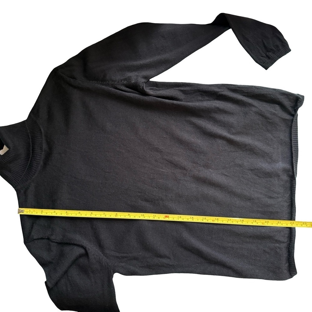 Mulberry Black Cozy Lightweight Classic Minimalist Turtleneck Sweater Size XL - Picture 7 of 12